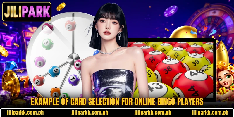 Example of card selection for online bingo players