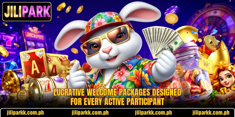 Lucrative welcome packages designed for every active participant Lucrative welcome packages designed for every active participant