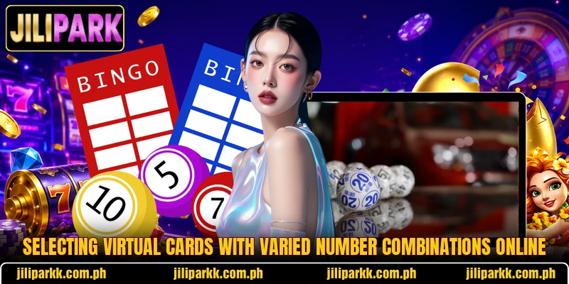 Selecting virtual cards with varied number combinations online